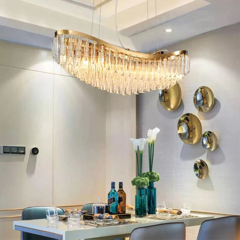 

jmmxiuz Modern light luxury crystal boat restaurant pendant lamp postmodern designer luxury atmosphere pendant lamp