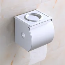 Free shipping Space aluminum paper holder with wall mounted cigarette putting toilet paper holder