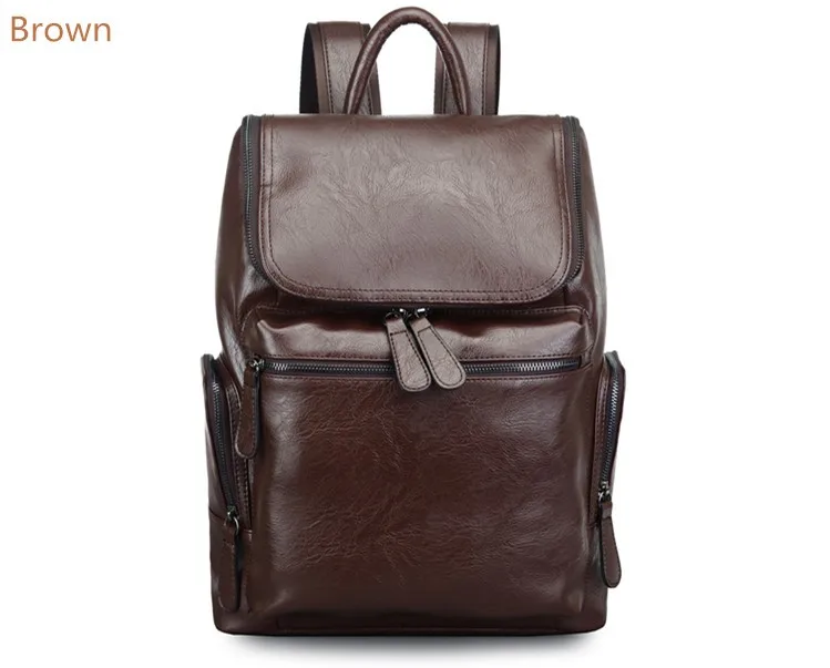 Брендовый дизайнерский мужской кожаный рюкзак, мужской Школьный рюкзак, сумка, рюкзак Mochila Feminina, черная коричневая дорожная сумка, сумка через плечо