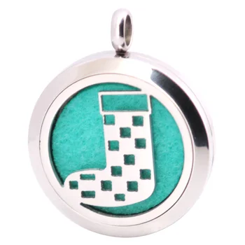 

10pcs Sock Aromatherapy Essential Oil Surgical Stainless Steel Pendant Necklace Perfume Diffuser Locket with Felt Pdas