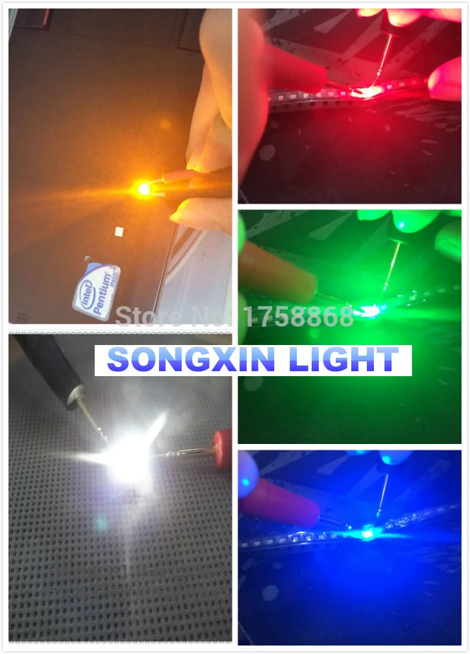 0603 SMD LED 5 значений каждый 200 шт = 1000 led супер яркий красный/желтый