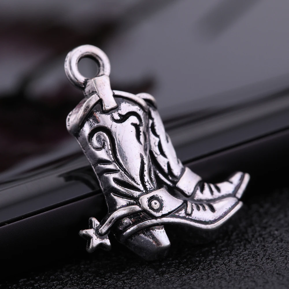 

EUEAVAN 30pcs Vintage Boot Shape Custom Charm Zinc Alloy Pendant For Cow Girl Jewelry Making Handmade Gift Supply