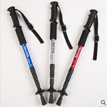 25 шт./лот открытый Пеший Туризм альпинистские палки для ходьбы, кемпинга прямой или Т-образная ручка, дюймовый стандарт 4-секционный лучше альпеншток