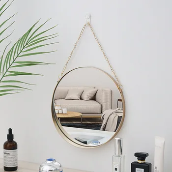 

Hanging Makeup Mirror Nordic Wall-mounted Decorative Mirror Modern Framed Stylish for Home Bathroom Art Decor