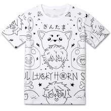 Г. Модная футболка Gintama летний топ, Повседневная футболка унисекс homme, хлопковая футболка футболки с аниме рисунком, одежда для мальчиков футболки