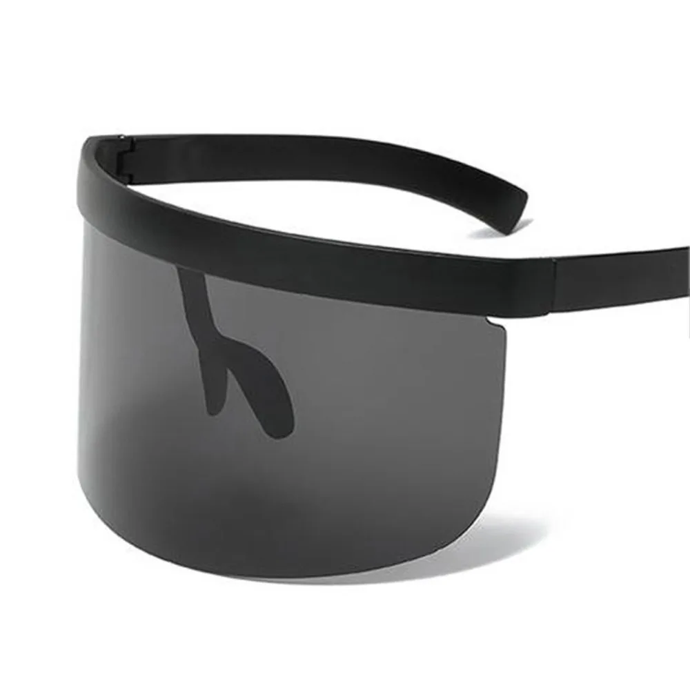 Футуристические циклопы моноблок щит Зеркальные Солнцезащитные очки женские мужские Черная рамка обертывание солнцезащитные очки цельные оттенки костюм вечерние