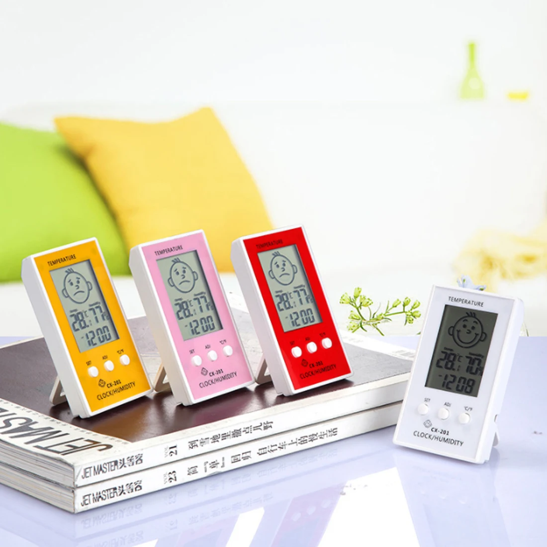 

Digital LCD Thermometer Hygrometer Baby Smile Crying Face Humidity Meter LCD Digital Clock Temperature Logger Humidity Meter