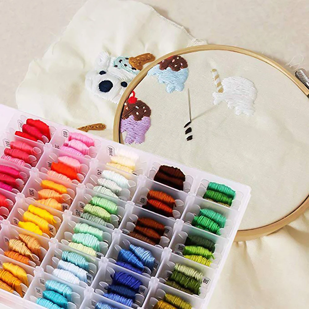 

Multi- Color Cross Embroidery Floss Cross Stitch Threads Crafts Floss Cotton And Polyester Sewing Threads Art Craft Supplies