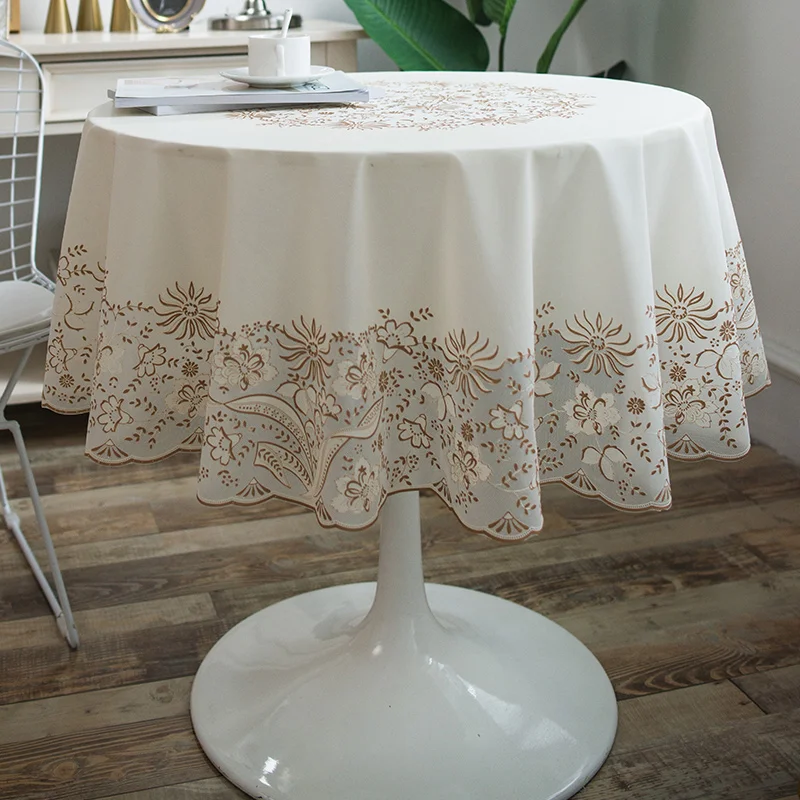

Slow Forest PVC Table Cloth Bronzing Large Round Table Cloth Small Round Table Cloth Waterproof and Oil Proof Anti Tablecloth