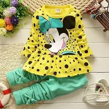 Hot Girls Clothing set Minnie Dot Tops Dress Pants Suit 2pcs Outfits Baby Kids