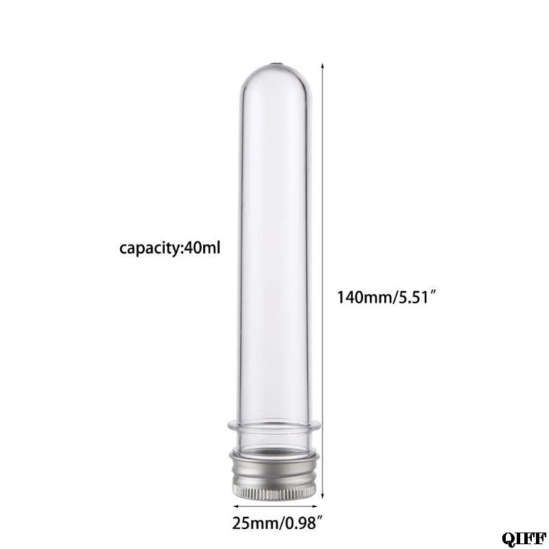Прямая поставка и пластиковые пробирки прозрачные и прозрачные контейнеры для хранения конфет с винтовыми крышками 40 мл 10 шт. 4 июня