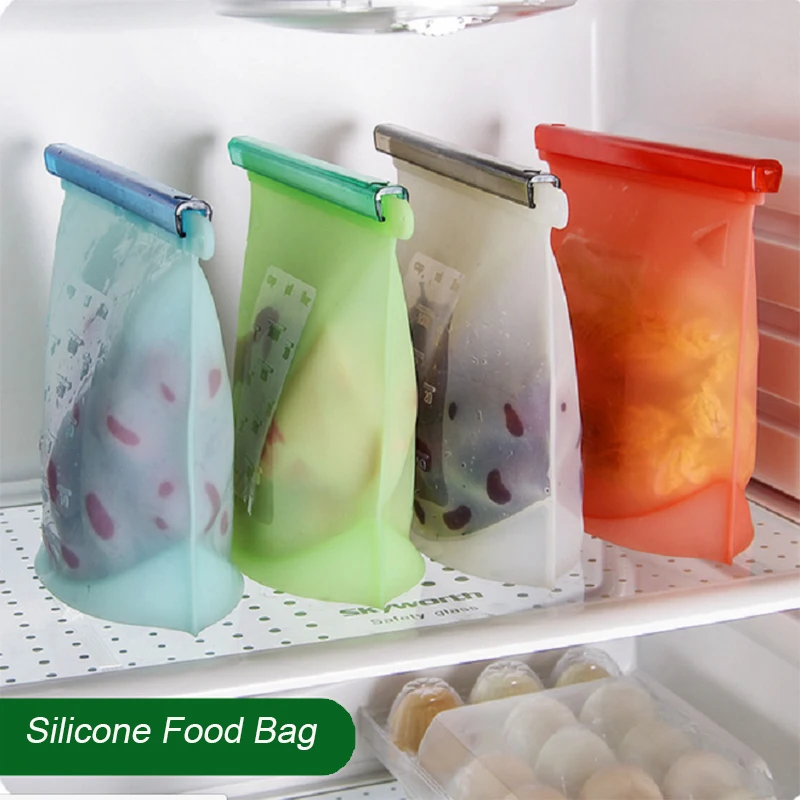 Многоразовые силиконовые вакуумные свежие пакеты для кухни пищевая уплотнительная сумка для хранения на кухне Органайзер гаджет инструменты для приготовления пищи поставки на молнии