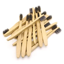 DR. PERFECT 100 шт Детская бамбуковая Зубная Щетка Оптом Экологичная деревянная бамбуковая зубная щетка для ухода за полостью рта черная головка