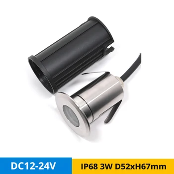 

12pcs/lot DC12V/24V IP68 Waterproof 3W RGB LED Underwater Swimming Pond Spot Light Stainless Steel Recessed Lamp Hole-cut D36mm