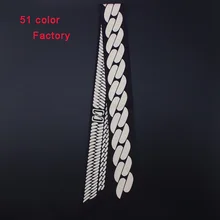 Мы фабрика Шелковый роскошный женский шарф с принтом брендовая сумка с шарфом ленты модная головная повязка Маленькие длинные тонкие шарфы C7394