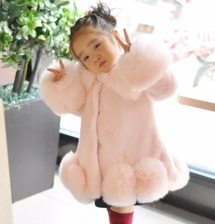 NEW FASHION CHILDREN WINTER COAT GIRL FAUX MINK FUR COAT FOX FUR COAT THICK WARM OVERCOAT FOR GIRL