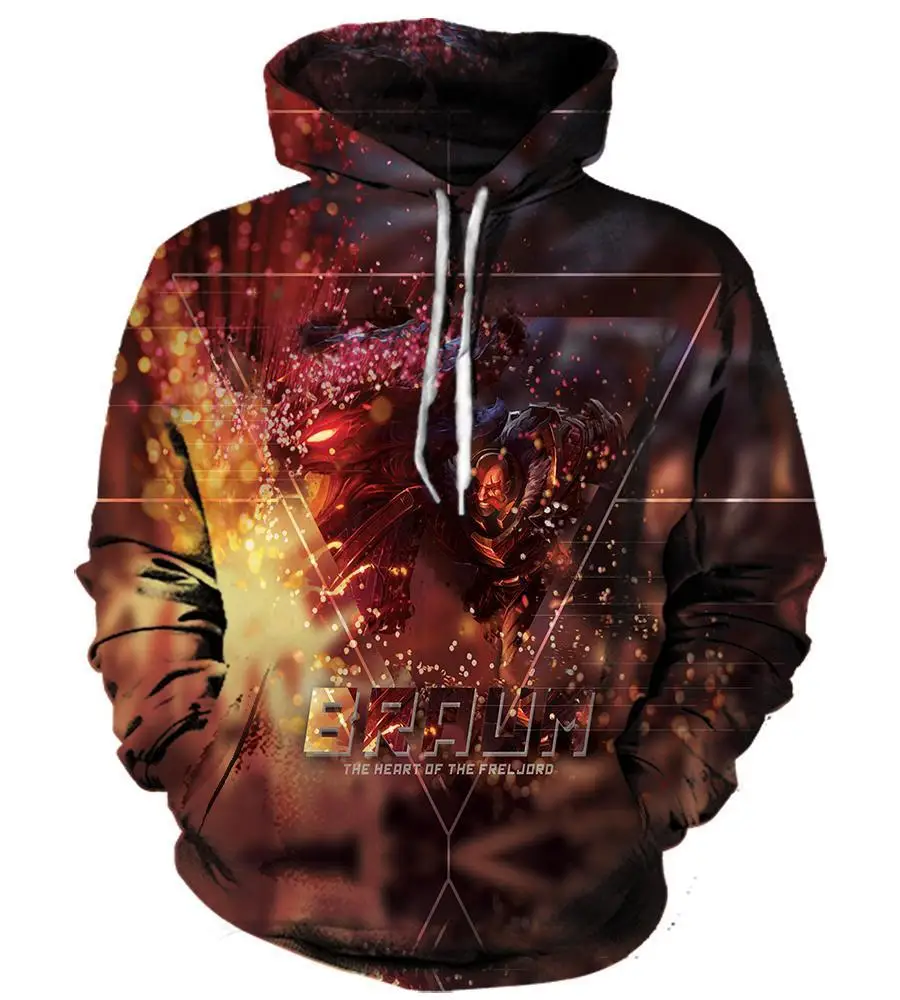 Hoodie Sweatshirt 3d Print Hoodies League of Legends Men Women Autumn Loose Thin Skull 3D Sweatshirts Mens Pullover Lovers Gift - Цвет: LOL-214