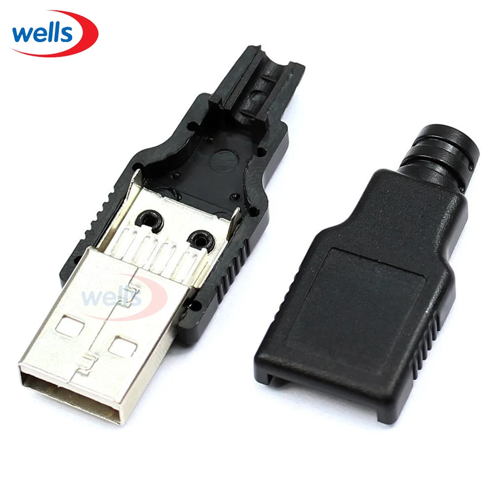 5 шт. A Тип USB разъем 4 контактный с черным пластиковым покрытием|connector 4pin|connector