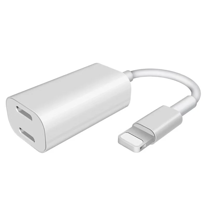 2 in 1 For Lightning Adapter For iPhone X 8 7 Plus