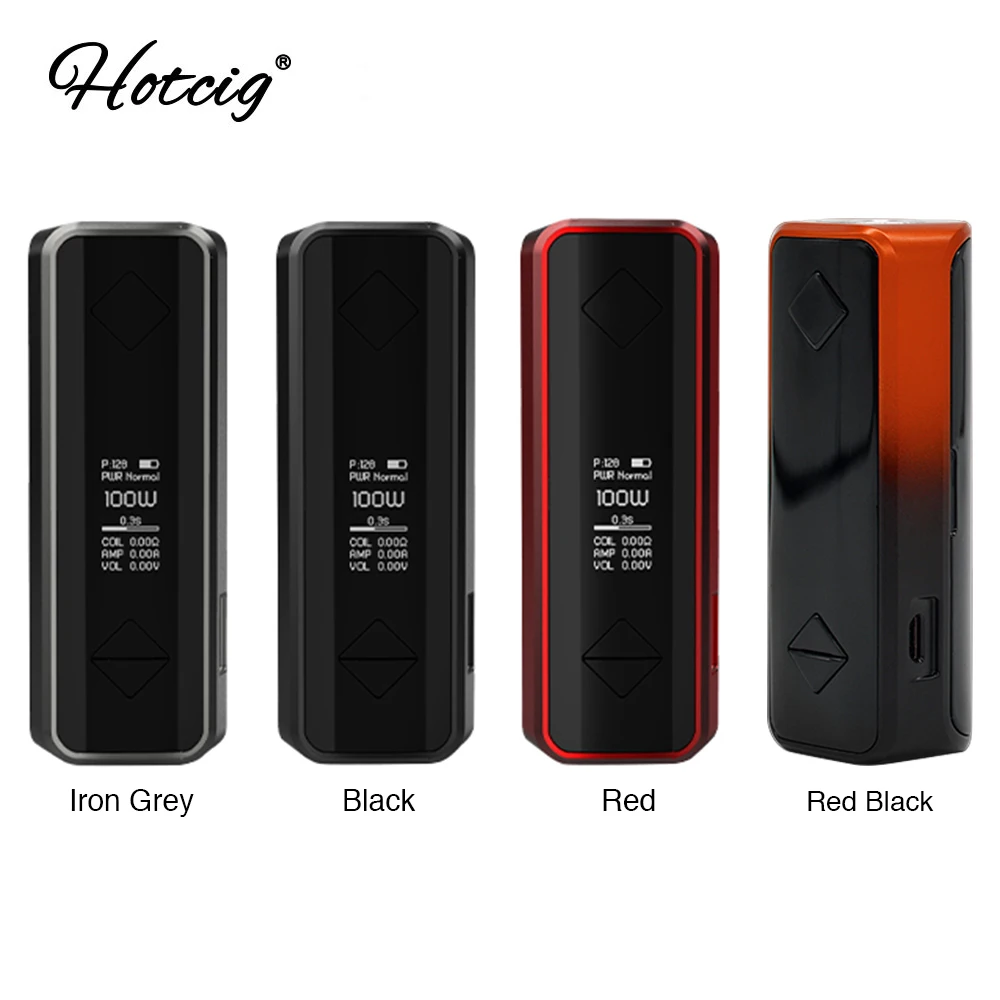 

Original 100W Hotcig G100 TC Box MOD with 0.9-inch display Powered by single 18650/20700/21700 VS Hotcig RSQ No battery vape Mod