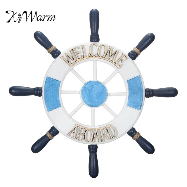 Kiwarm Wooden Boat Ship Steering Wheel Wall Plaque Nautical Beach Kiwarm Wooden Boat Ship Steering Wheel Wall Plaque Nautical Beach Tropical Decor For Home Backdrop Hanging