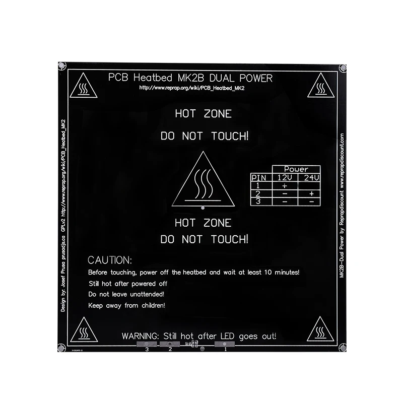 MK2B Heatbed 214*214*2 مللي متر مع الصمام و المقاوم والكابلات الساخن لوحة مندل MK2A PCB Heatbed ل 3D طابعة