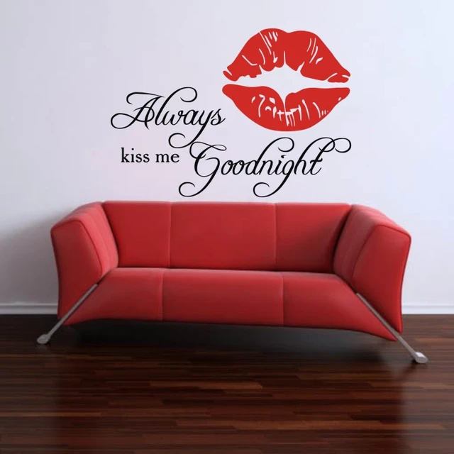  Wall Stickers Always Kiss Me Goodnight Wall Decal Word