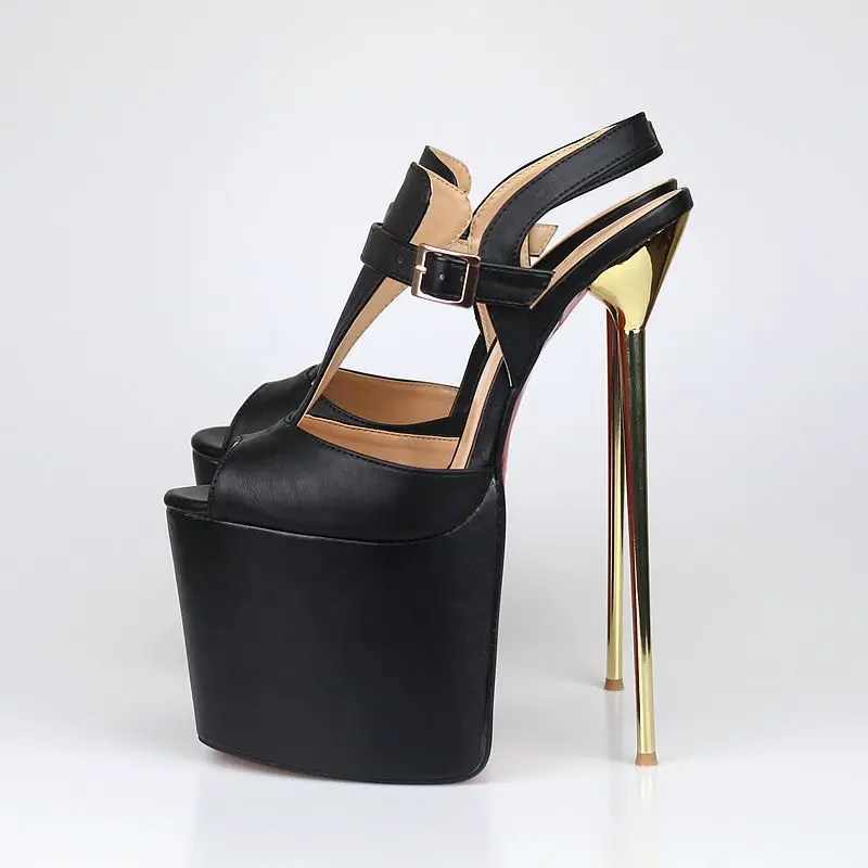 Ultra Thin Heel Pump Evening Party Extreme High Heels with Platform Women Shoes Peep Toe Ankle Strap Fashion Show Sexy Pump