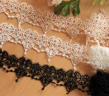 

DIY Black White 6cm Exquisite Water Soluble Lace Trim Handmade Diy Embroidery Gauze Fabric Clothes Accessories