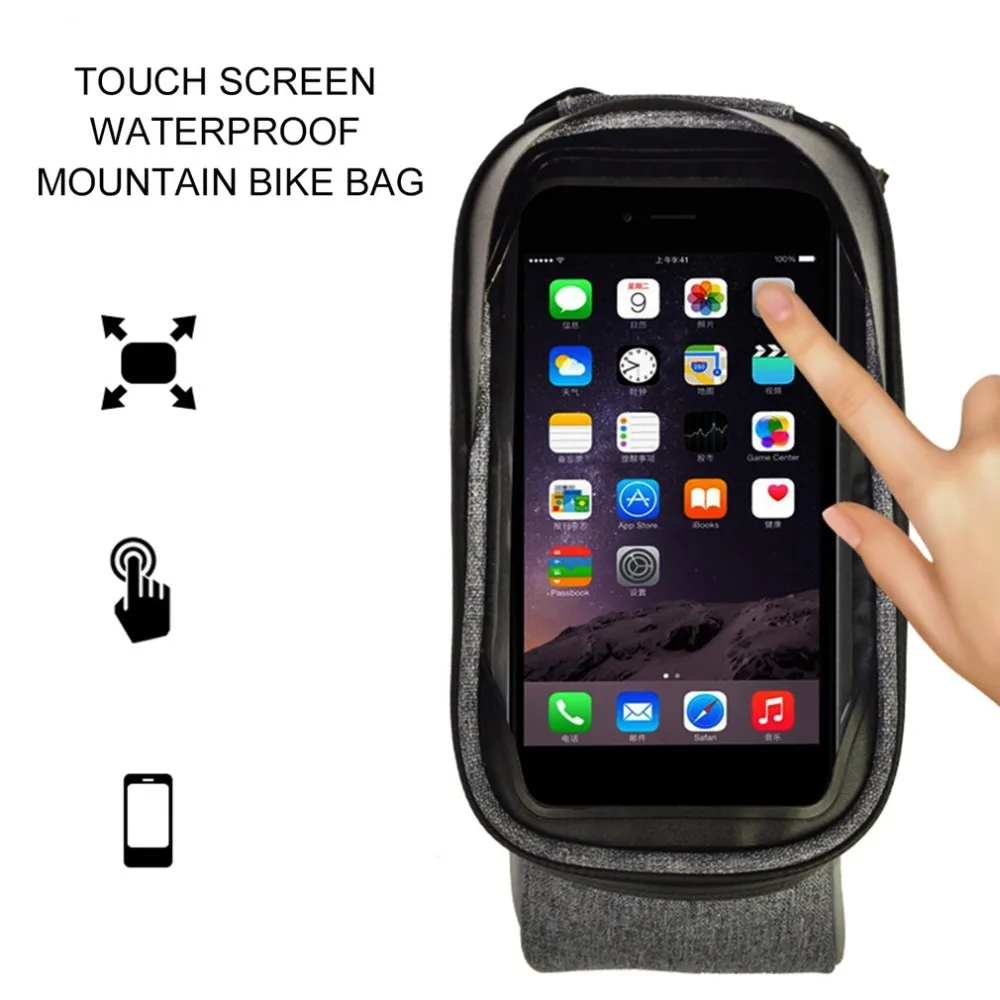 Велосипедная Рама Передняя труба Луч сумка прозрачный ПВХ Велоспорт Паньер сумка корзина для мобильного телефона экран сенсорный