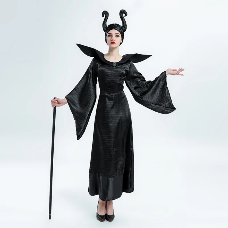 Хэллоуин Спящая колдунья костюм летучие мыши Спящая Волшебная рога сценические костюмы костюм дьявола