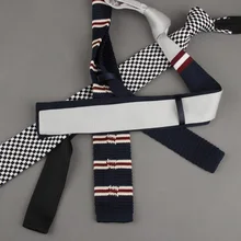 Для Мужчин Вязаные для отдыха полосатые галстуки модные облегающий Узкий Тонкий галстук для Для мужчин тощий сплетенный дизайнерский галстук No.1-20