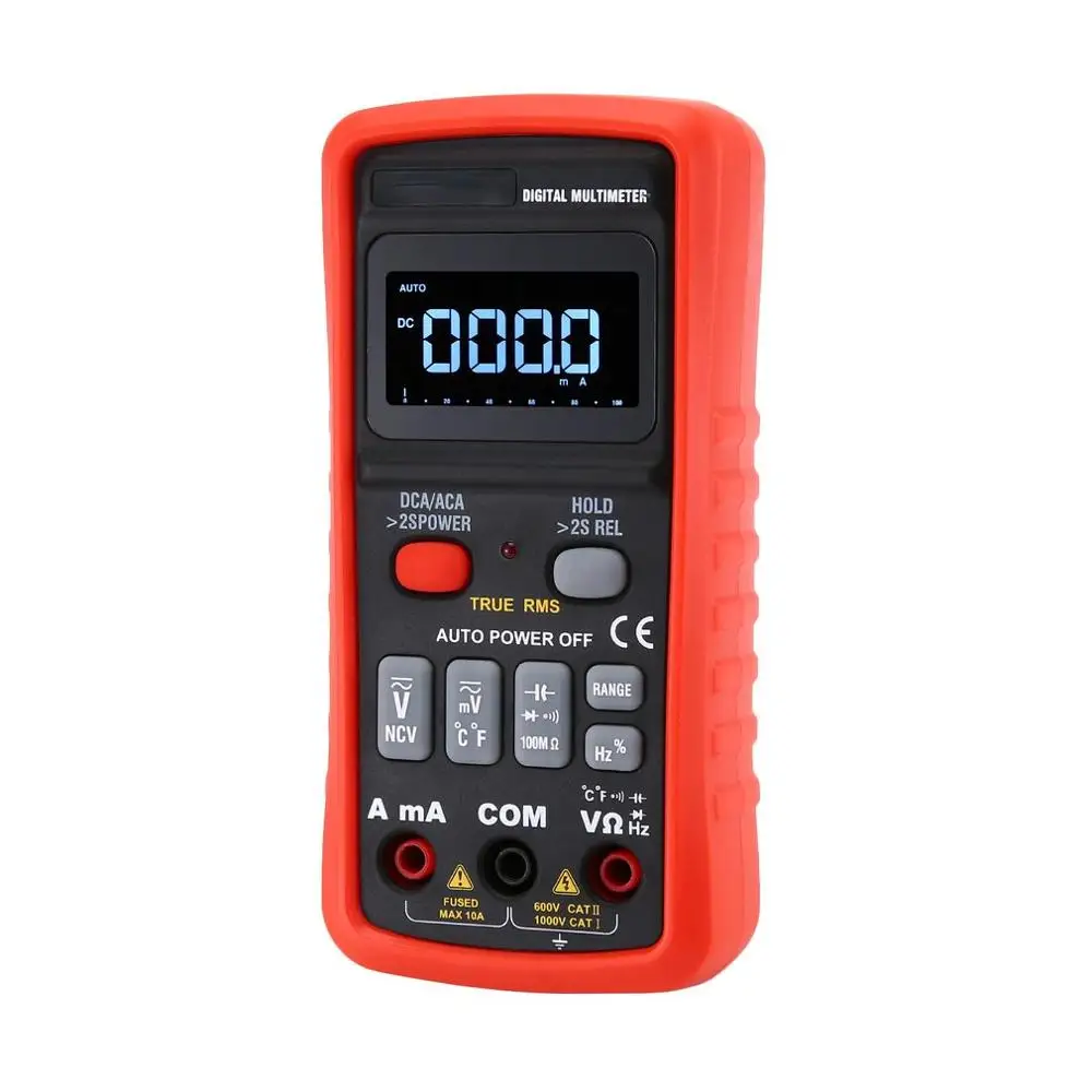 

HC-X Digital Multimeter Auto Range True RMS Duty Cycle NCV Diode Temperature Tester 9999 Counts AC/DC Volt Amp Ohm Capacitance