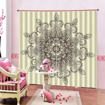 

Customized size Luxury Blackout beige yellow curtains for bedroom living room Blackout curtain
