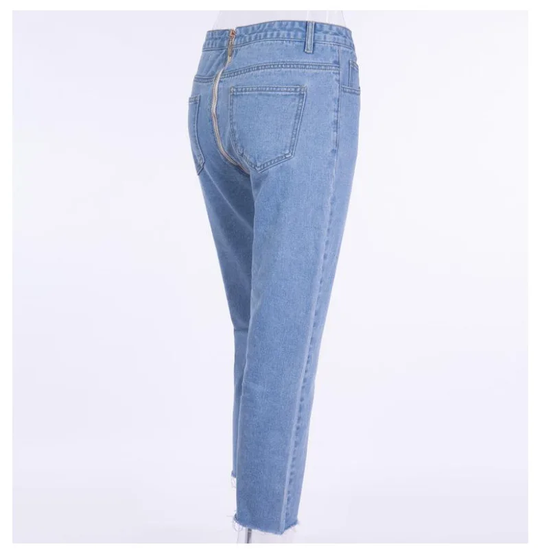 Женские джинсовые брюки тонкие светло-голубые джинсы Лето Осень Высокая талия молния сзади летают Длинные повседневные джинсы рабочие женские брюки
