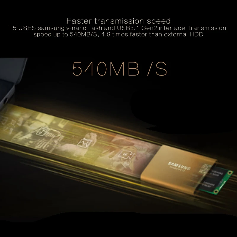 Портативный ssd накопитель Samsung t5 250 ГБ 500 Гб ТБ USB 3 1 Gen2|Внешние SSD| |