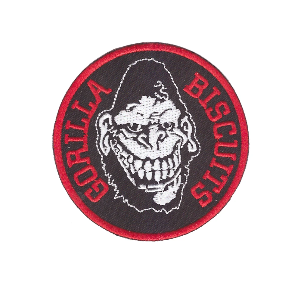 

Gorilla biscuits face logo Embroidered iron on patch Suitable for all kinds of clothes and trousers