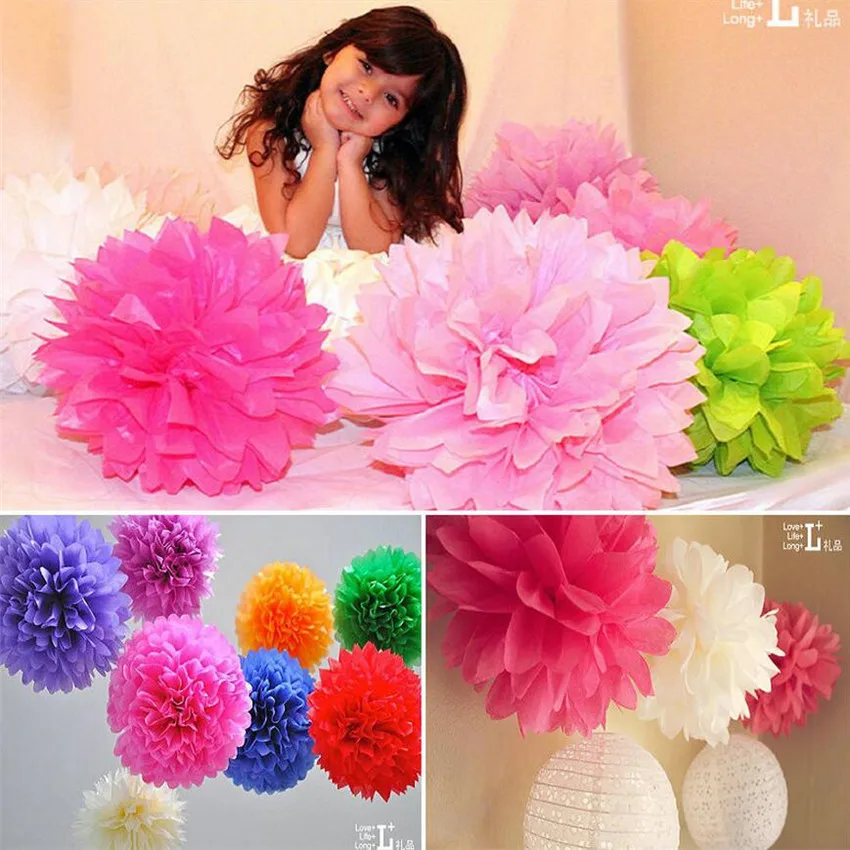 Party! 8'(20cm)Tissue Paper Pom Poms Wedding Party Decor Paper Flower For Wedding Decoration /Garden Supplies