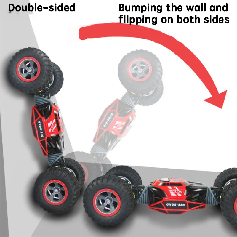 Радиоуправляемый автомобиль 4WD грузовик двусторонний 2,4 ГГц один ключ трансформация вездеход варанид скалолазание Дистанционное управление автомобиль игрушка для мальчиков
