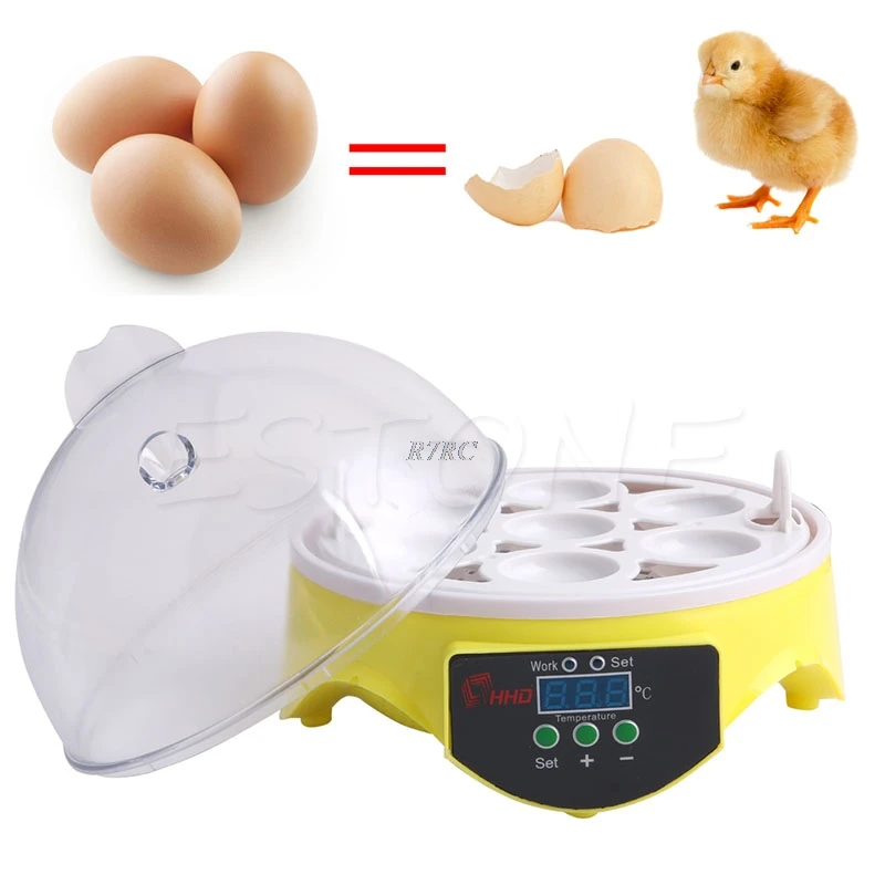Automatic Clear Digital Chicken Duck Bird 7 Egg Incubator Hatcher Househould