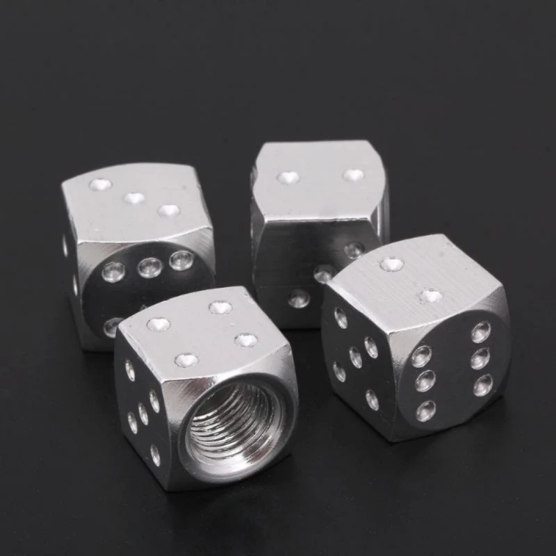 

4pcs Zinc Alloy Dice Tire Valve Caps Valve Core Bicycle Car Wheel Bottle Cap Dice Hexagonal Air Stems Cover Ventile Tire Dust Co