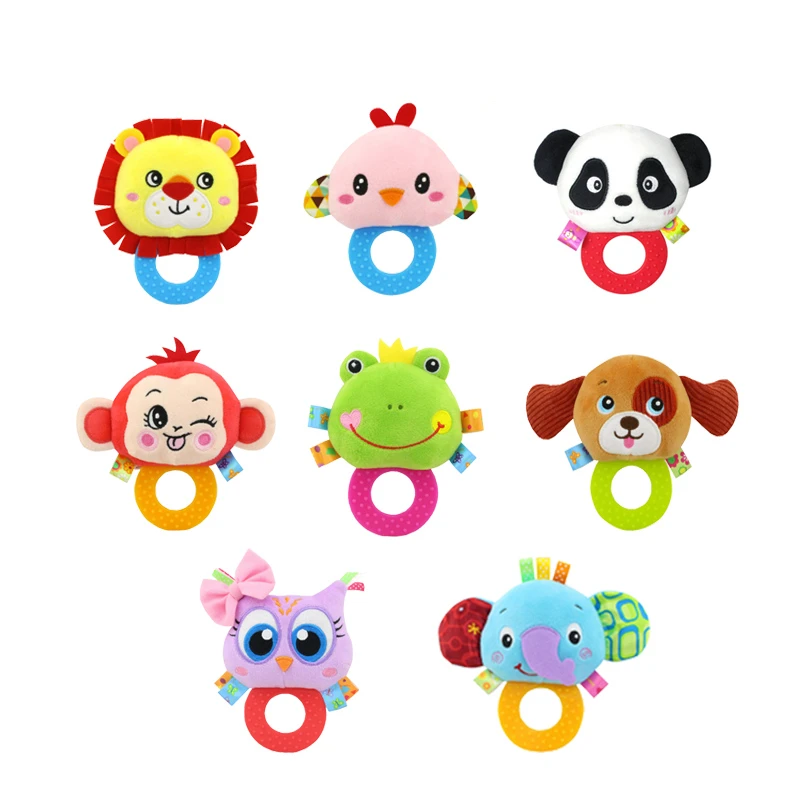 ベビーおしゃぶりガラガラぬいぐるみかわいい動物のおもちゃ研削歯グリップと咬傷の手の把握快適な着信音ハンドベル Baby Rattles Mobiles Aliexpress