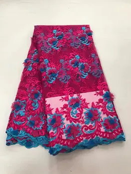 

3d Flower Fabric With Bead Nigerian Lace Fabrics For Wedding 2017 Fashionable African French Lace Fabric High Quality Tulle Lace