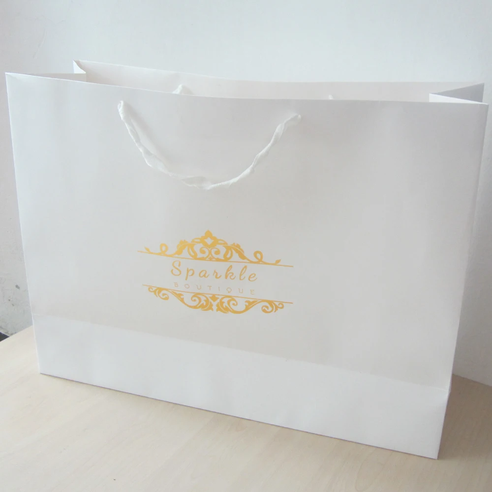 100pcs/lot 40*60*20cm Name Ideas Bag Paper Bag With Gold Print Famous