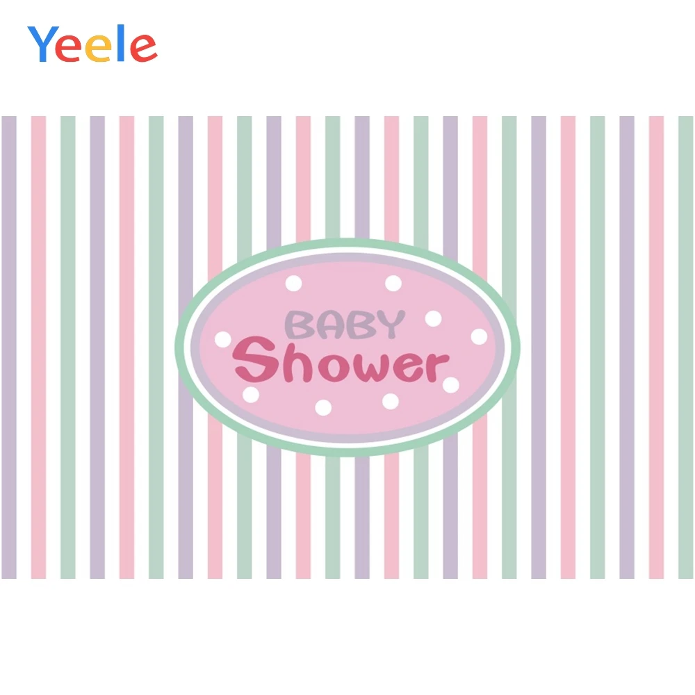 

Yeele Color Streak Stripe Point Circle Baby Shower Photography Backgrounds Customized Photographic Backdrops for Photo Studio
