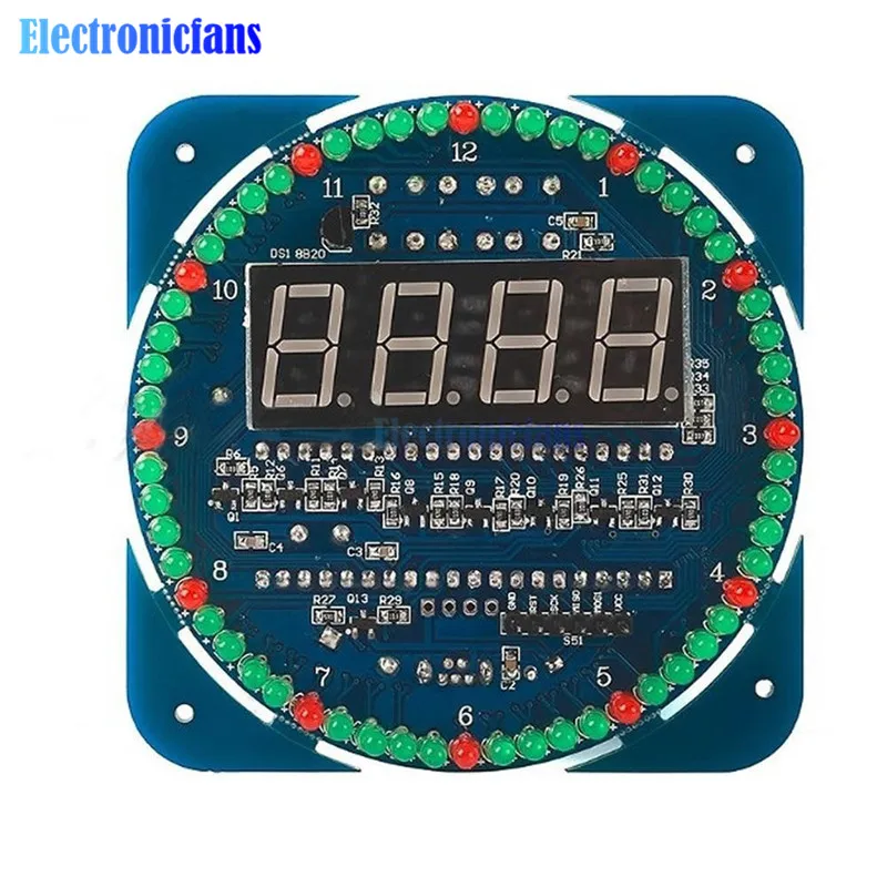 DIY DS1302 цифровой светодиодный дисплей трубки DS1302 вращающийся светодиодный будильник температуры модуль Diy Kit Mini USB 5V 3V для Arduino