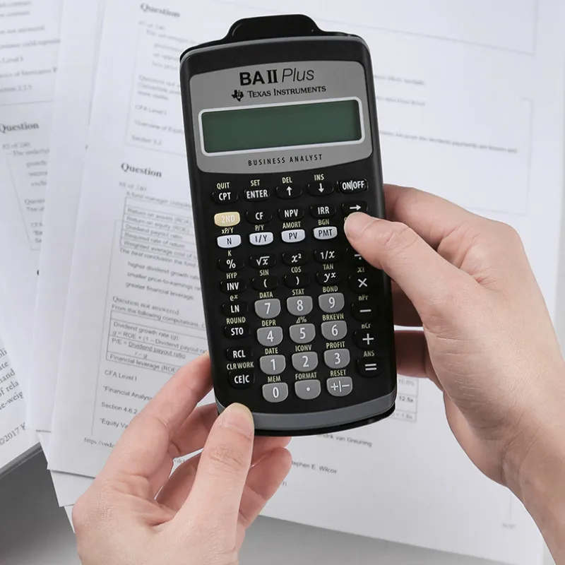 Ti BA II Plus 12 цифр пластиковый светодиодный калькулятор Calculatrice Calculadora для студентов