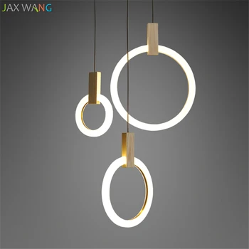 

Modern Creative Minimalist Ring Pendant Lights Acrylic Hang Lamps for Living Room Staircase Restaurant Bar Lighting Bedroom Lamp