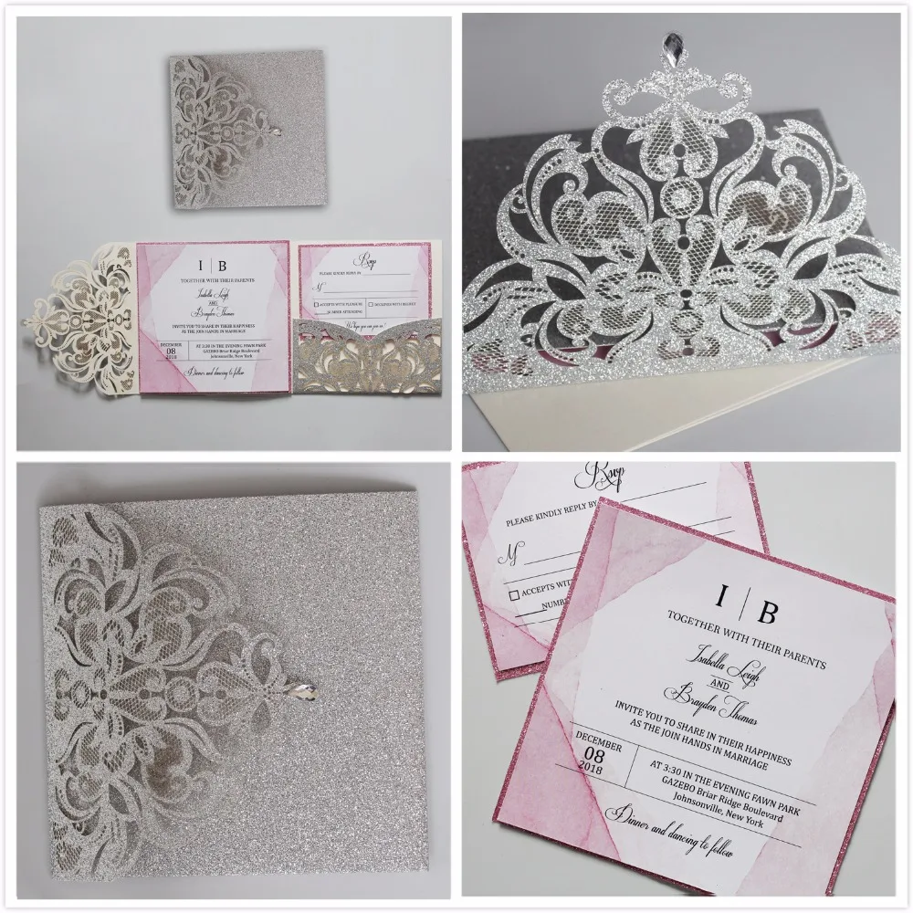 silver laser cut wedding
