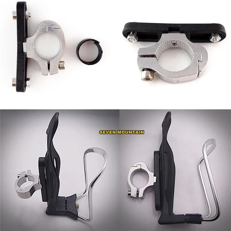 Bottle Cage Kettle Rack Adapter Bicycle Bike Cycling HandleBar Clamp On Water bottle Holder Adapter Bike Portabidon #2A17 (2)